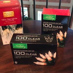 Set of 3 clear Christmas lights